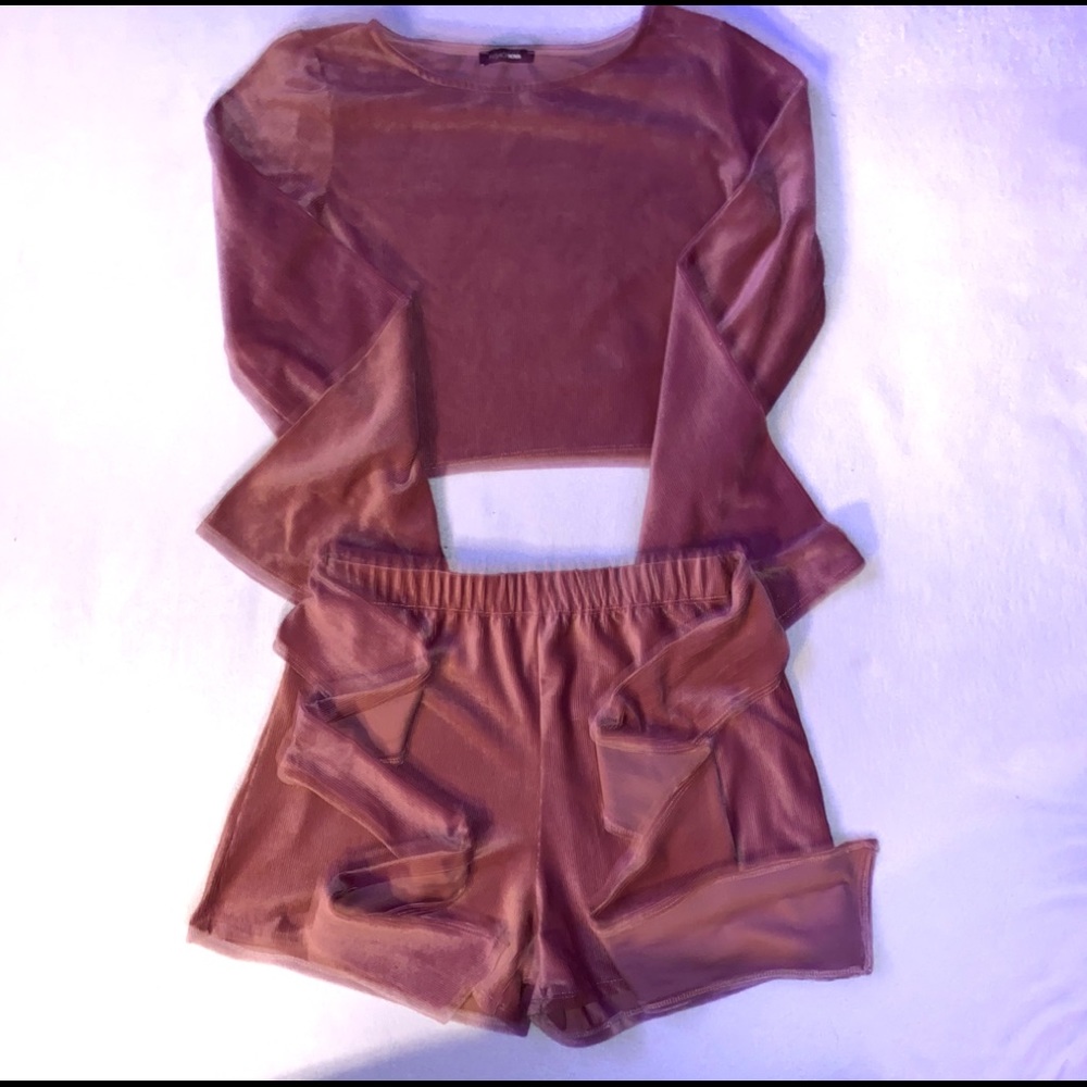 Fashion Nova Pink Velvet set